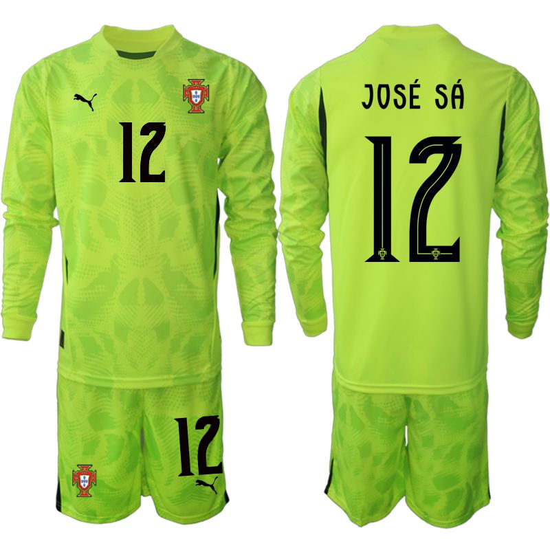 Men 2025-2026 Season Portugal Fluorescent green long sleeve goalkeeper 12 Soccer Jersey